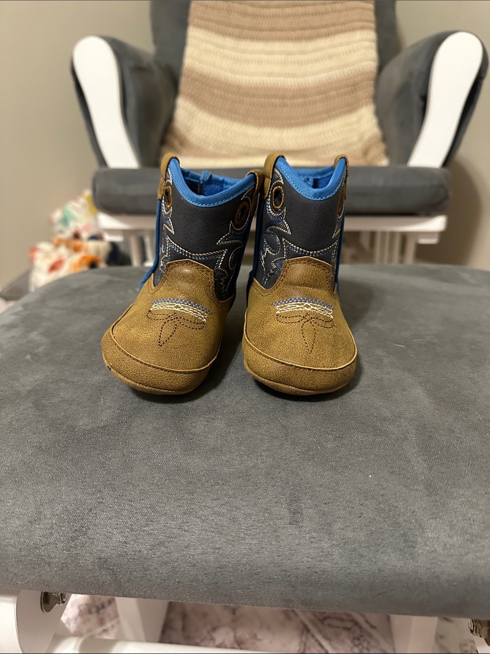 Twister Brown and Blue Toddler Western Boots *Worn Twice for photos*